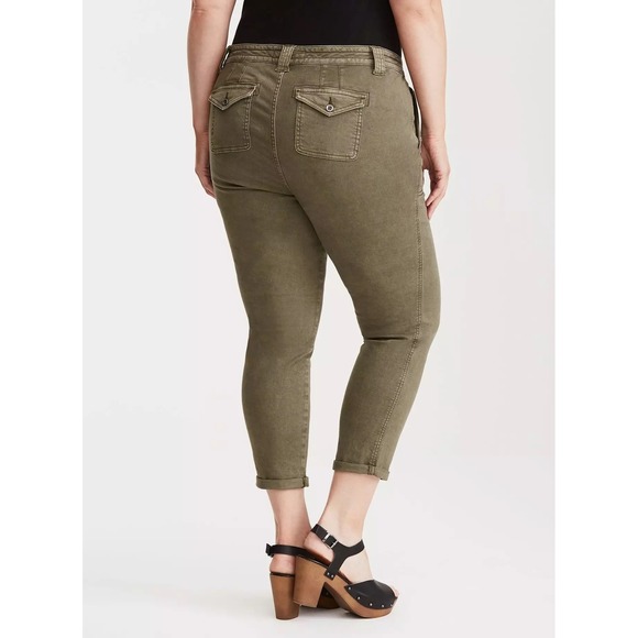 NWT Torrid Crop Twill Military Pants Olive Green Utility Women's Plus Size 26 - Picture 7 of 13